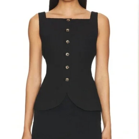 Ciao Lucia Black Amira Sleeveless Buttoned Tank Top Size XS - Picture 1 of 11